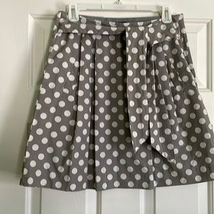 J. Crew Factory Gray Polka Dot A-Line Skirt
